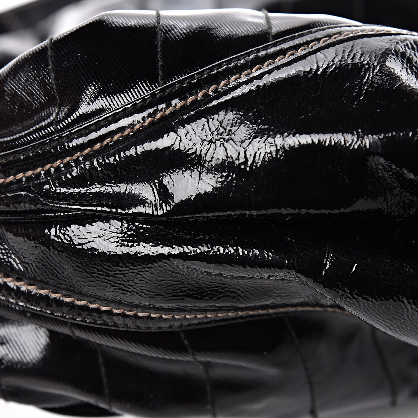 Patent Calfskin Medium Snow Glam Hobo Black