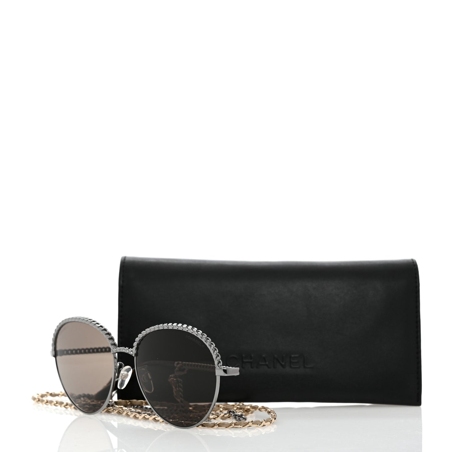 Metal Chain Round Pantos Sunglasses 4242 Tortoise