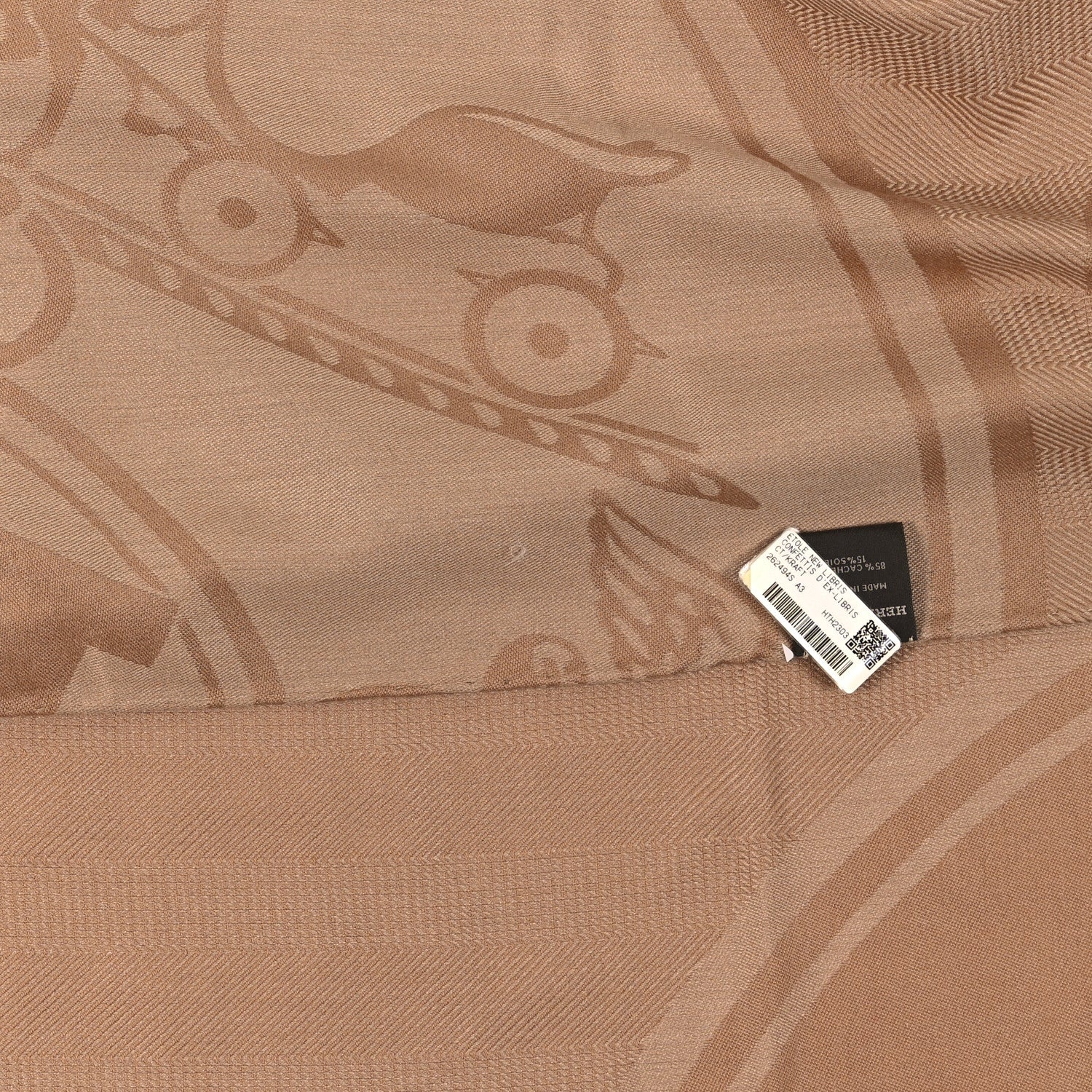 Hermes Cashmere Silk New Libris Confettis D'Ex Stole Kraft 4 of 4