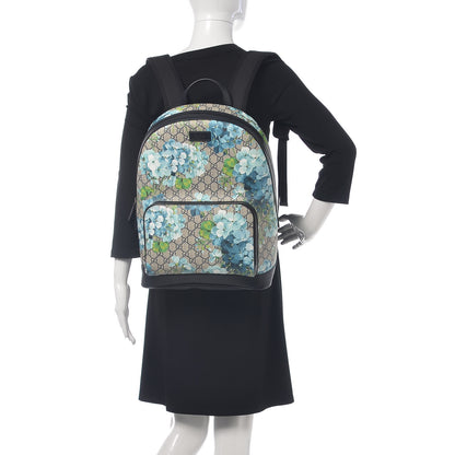 Gucci GG Supreme Monogram Blooms Medium Day Backpack Beige Blue Navy 2 of 10
