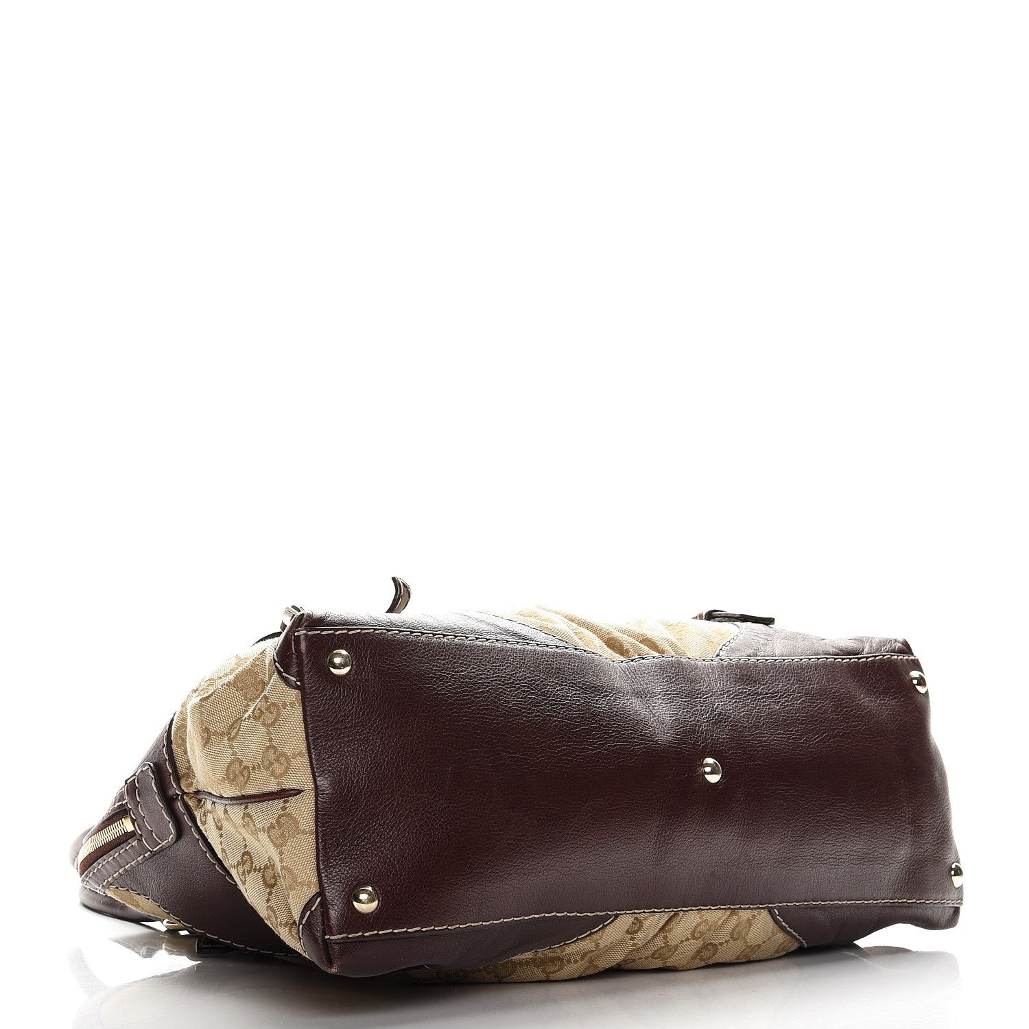 Gucci Monogram Medium Horsebit Nail Boston Brown 4 of 14