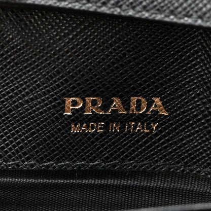 Prada Saffiano Metal Oro Chain Wallet Black 6 of 10