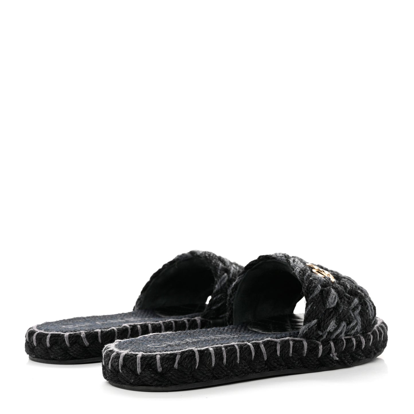 Cord Braided CC Mules 39 Black