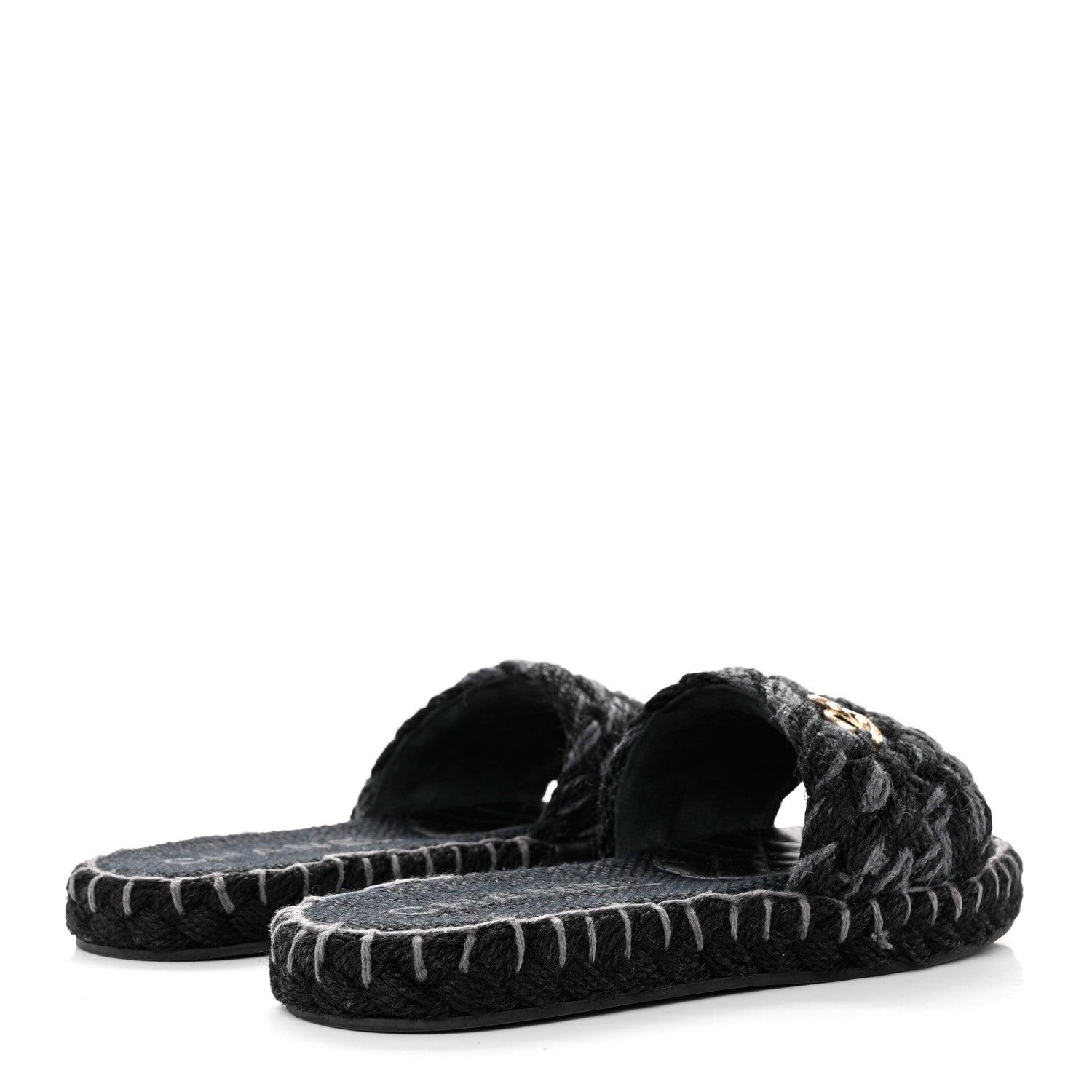 Chanel Cord Braided CC Mules 39 Black 4 of 12