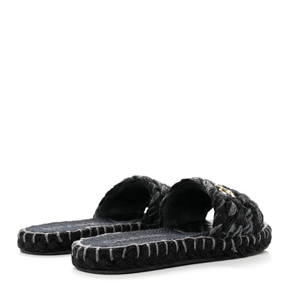 Chanel Cord Braided CC Mules 39 Black 4 of 12
