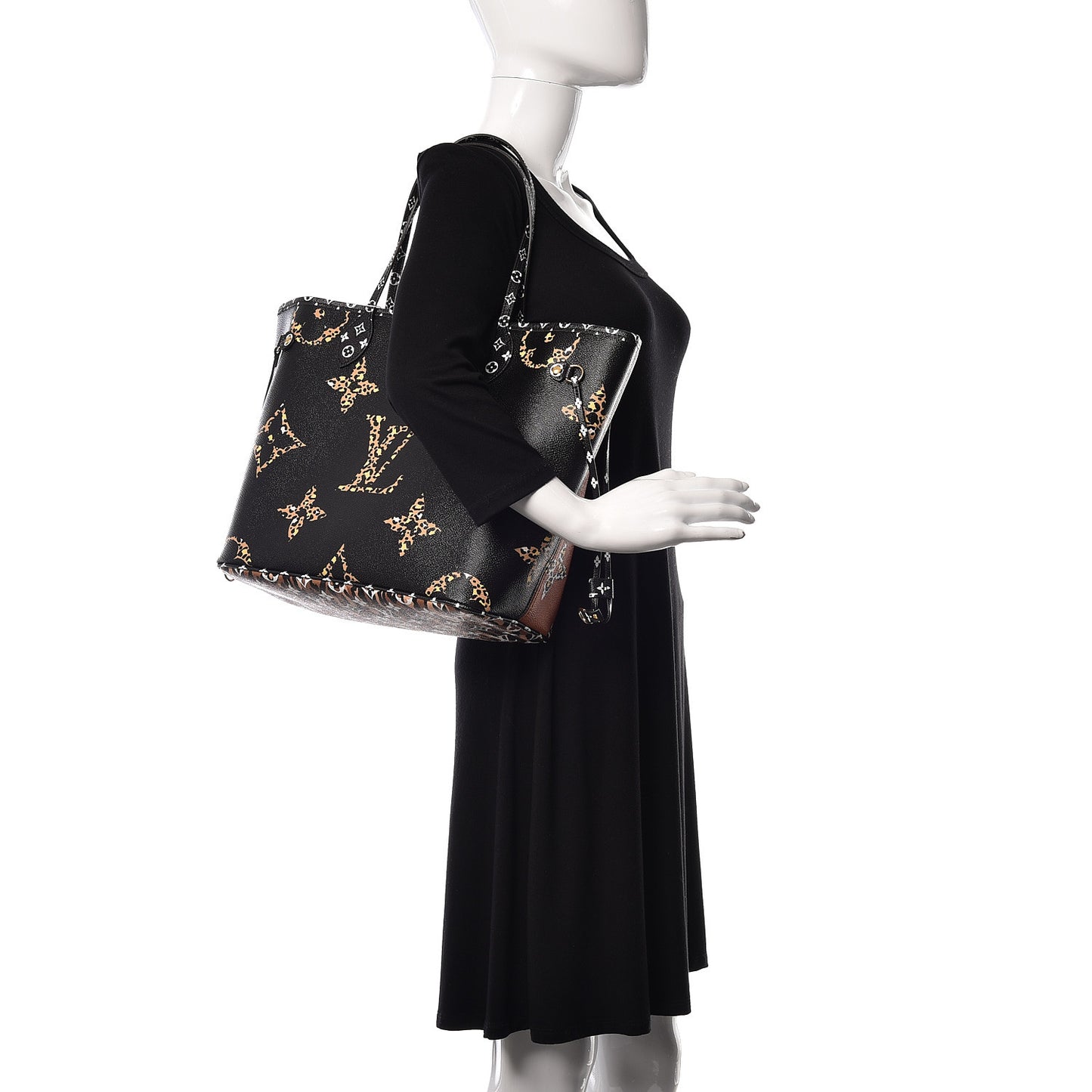 Monogram Giant Jungle Neverfull MM Black