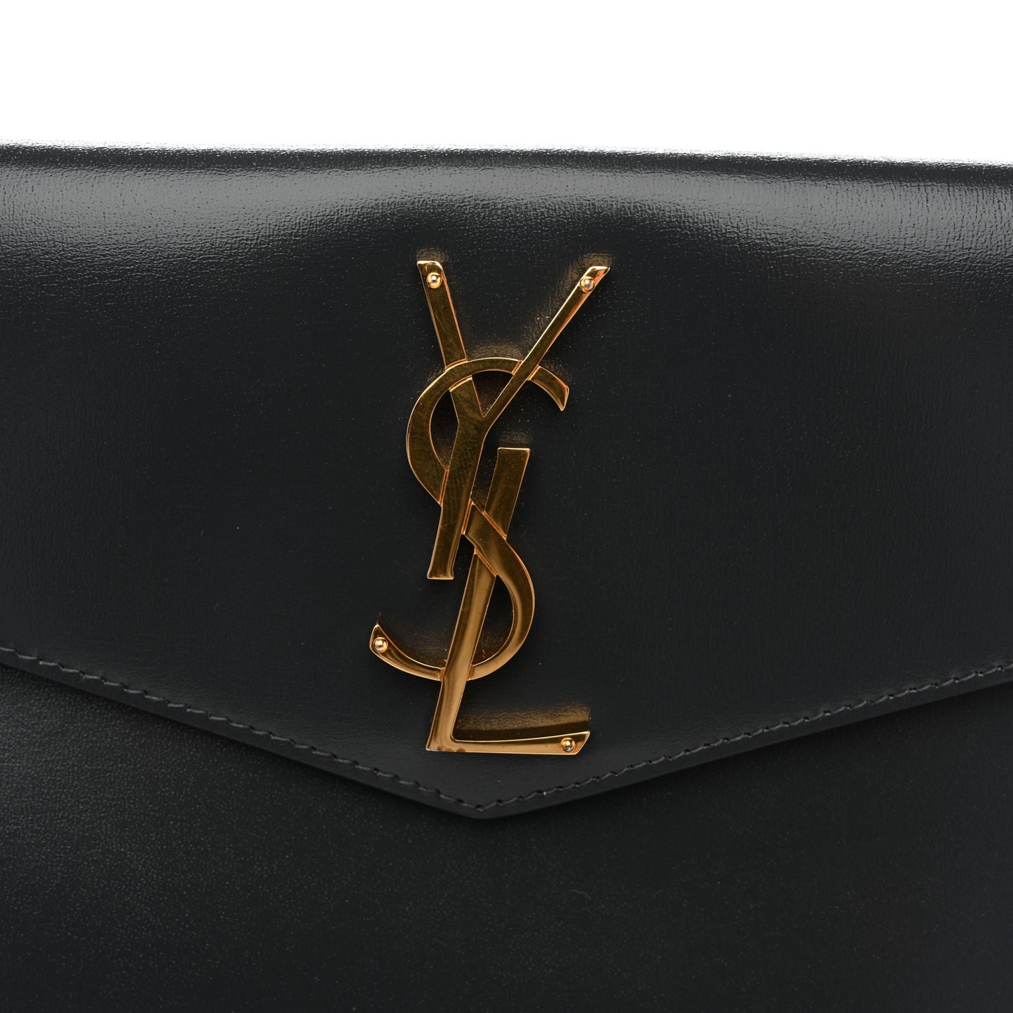 Smooth Shiny Calfskin Uptown Pouch Storm