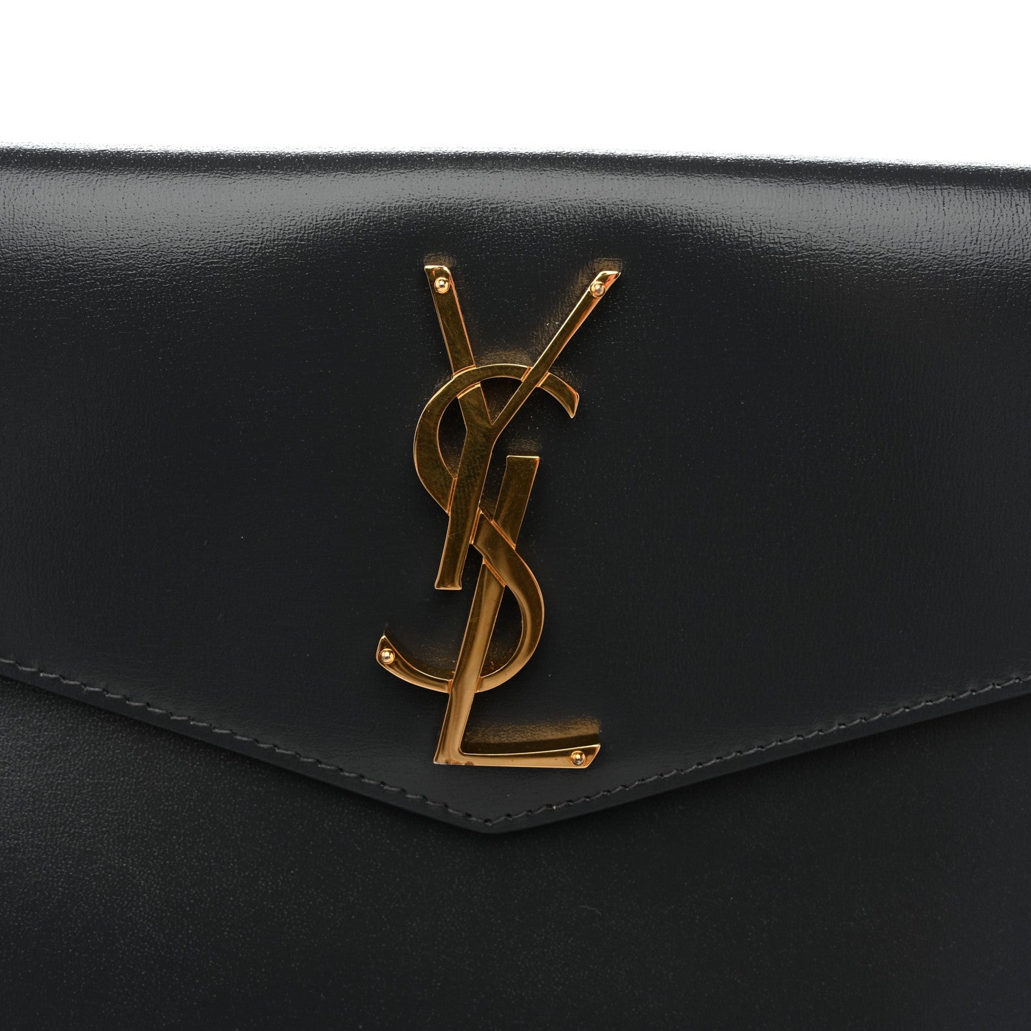 Saint Laurent Smooth Shiny Calfskin Uptown Pouch Storm 8 of 9