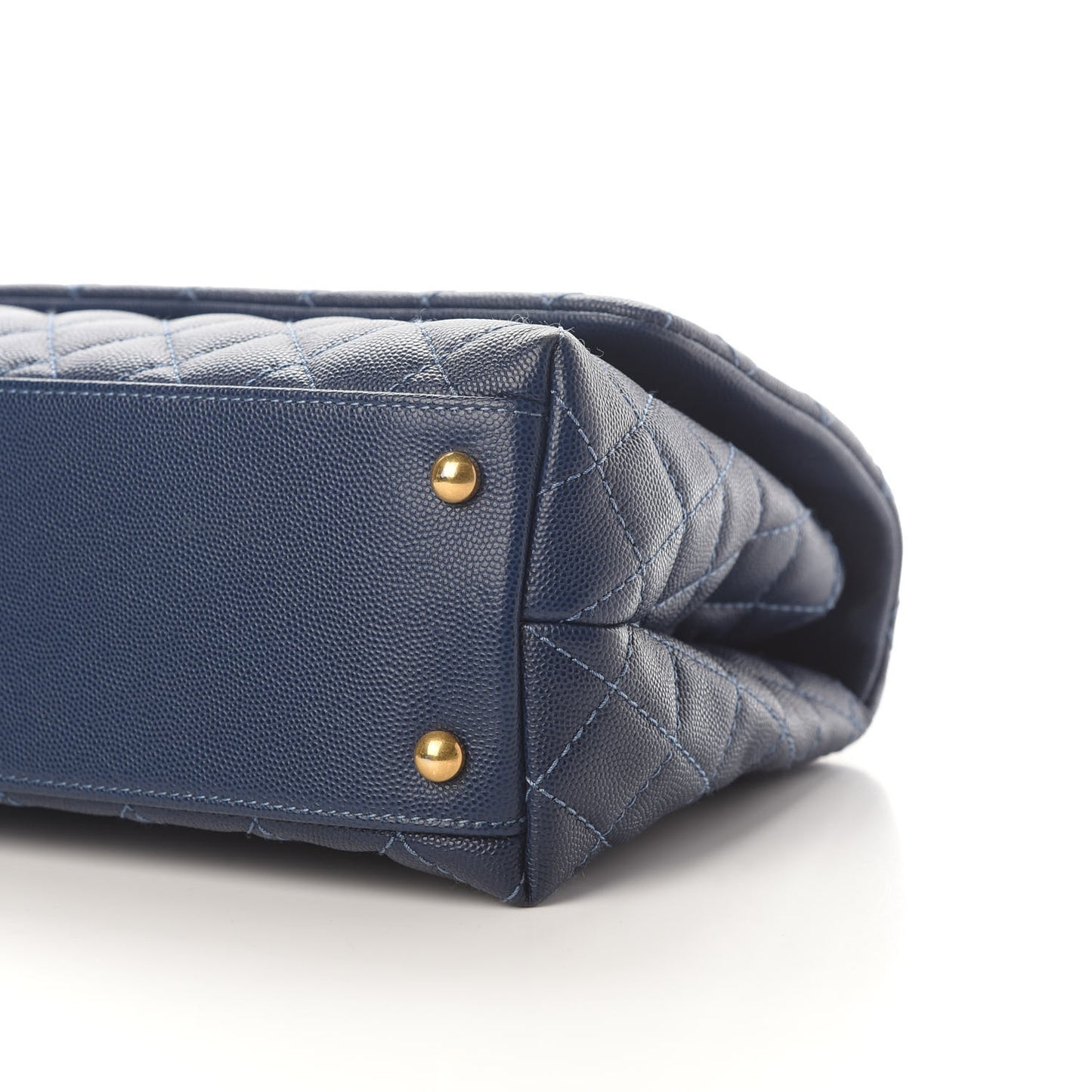 Caviar Quilted Small Coco Handle Flap Blue
