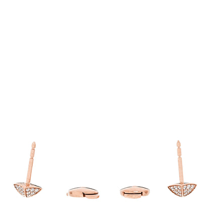 Hermes 18K Rose Gold Diamond Clou d'H Stud Earrings 3 of 5