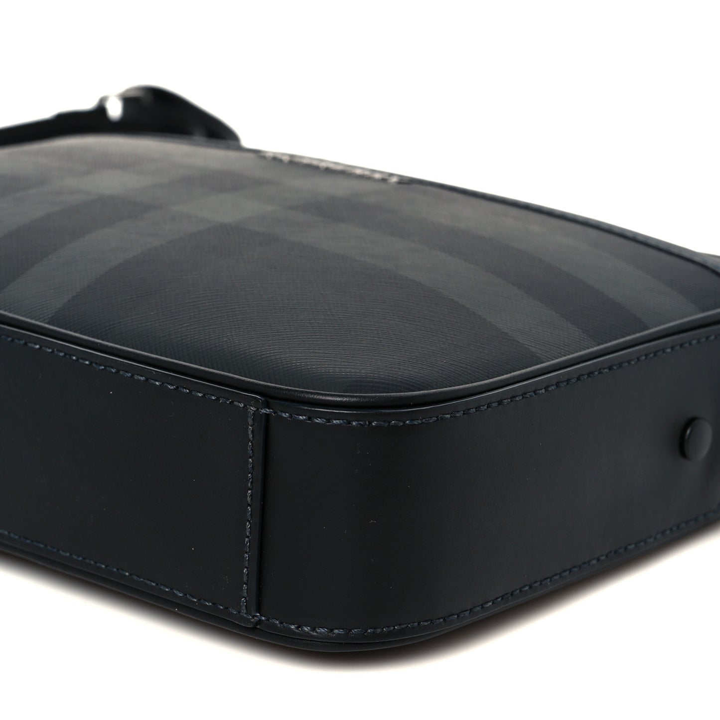 Coated Canvas Calfskin Check Muswell Bag Charcoal