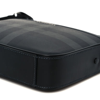 Burberry Coated Canvas Calfskin Check Muswell Bag Charcoal 11 of 11