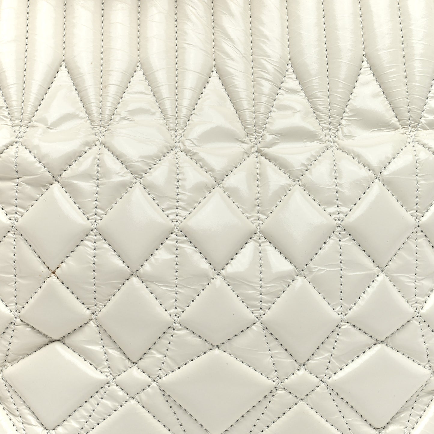 Glazed Calfskin Quilted State Of The Art Hobo White