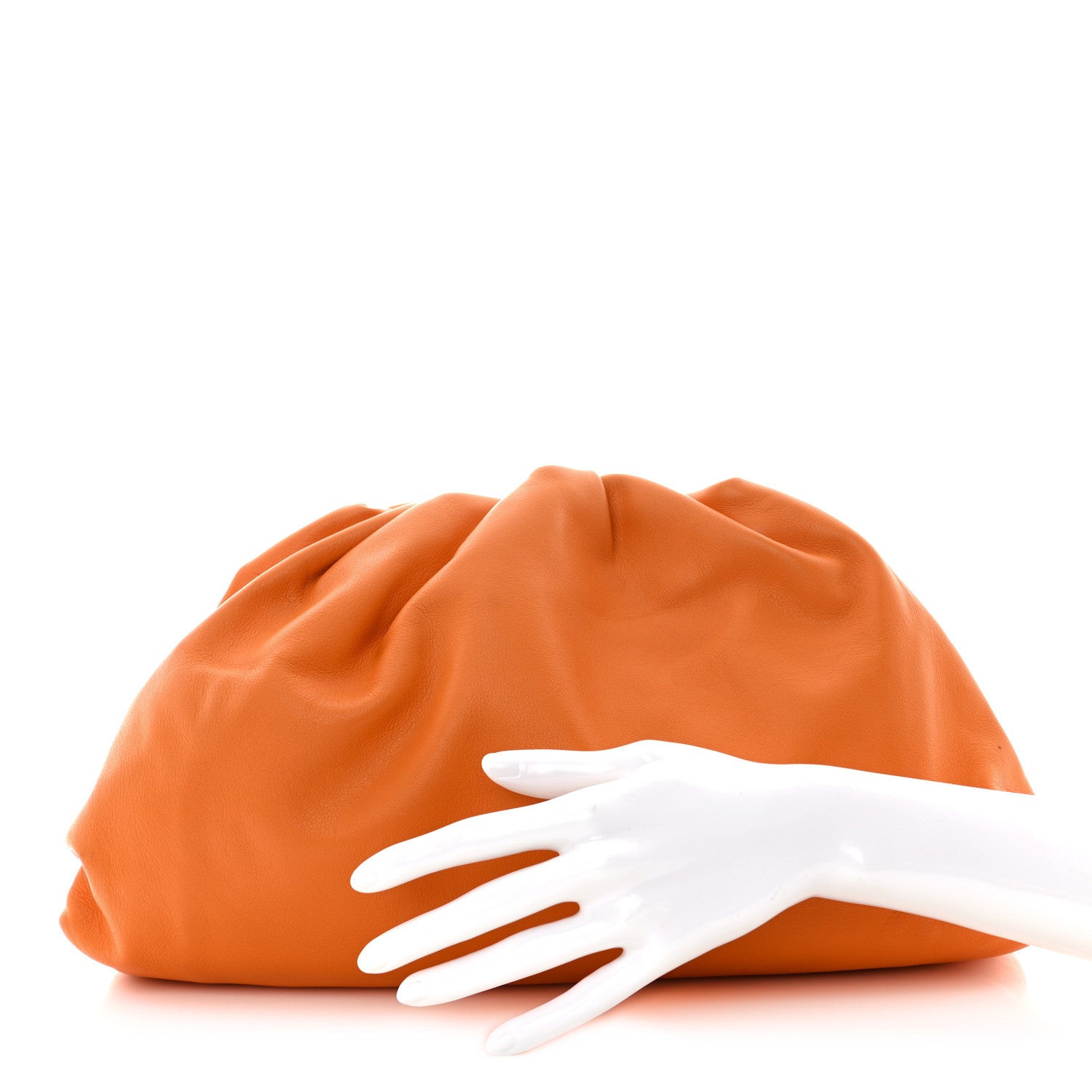 Bottega Veneta Smooth Butter Calf The Pouch Oversized Clutch Burnt Orange 2 of 14