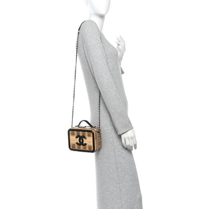 Chanel Raffia Patent Small CC Filigree Vanity Case Black 2 of 10