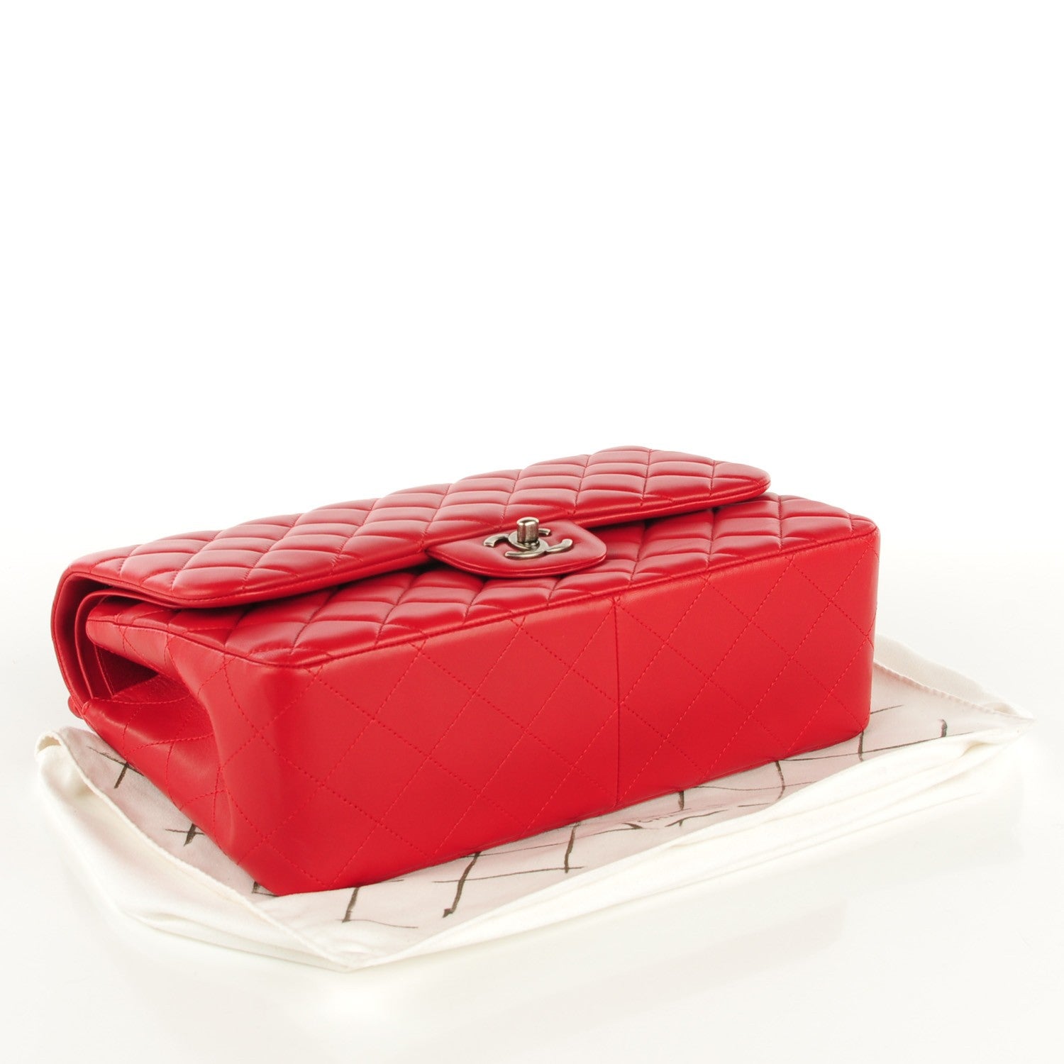 Chanel Lambskin Quilted Jumbo Double Flap Red 4 of 9
