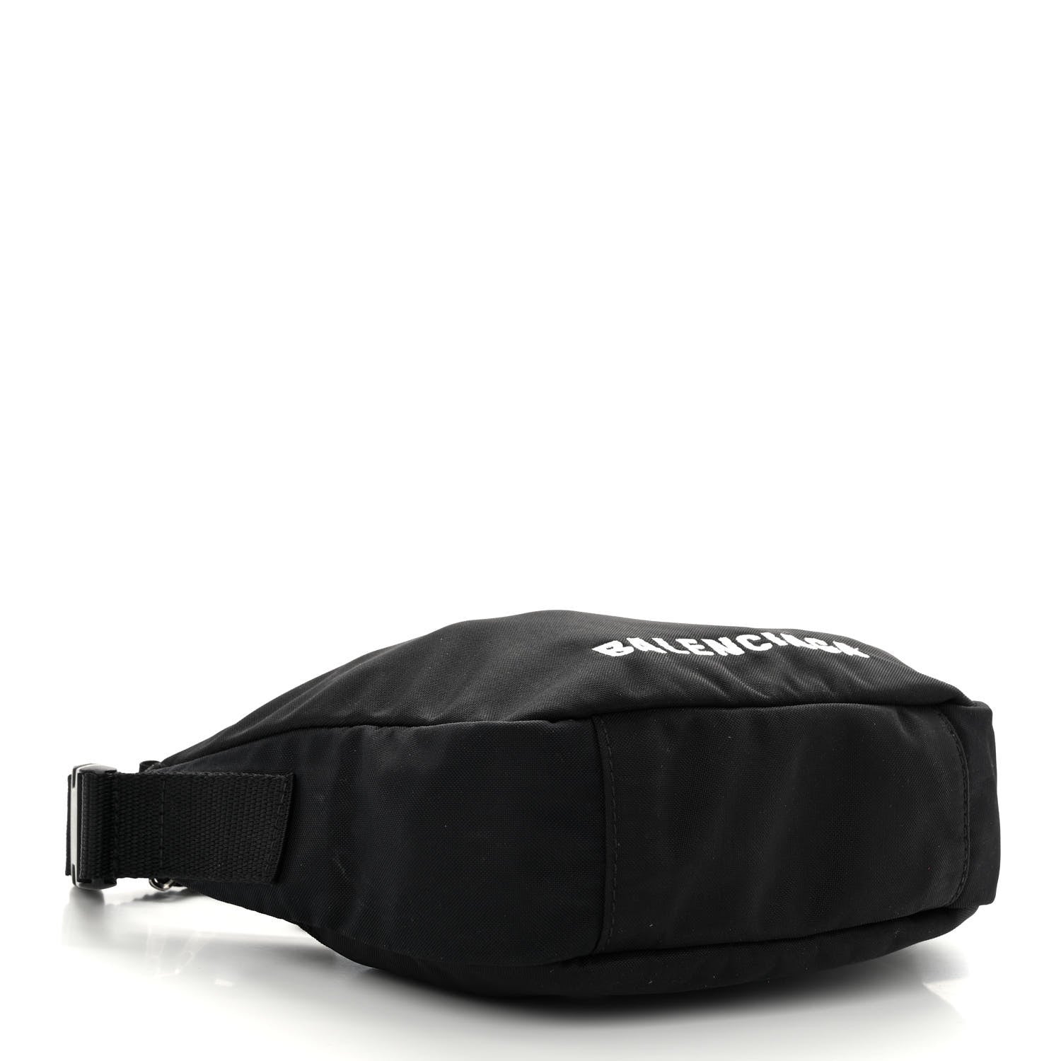 Balenciaga Recycled Sport Nylon Logo Embroidered Wheel Sling Bag Black White 4 of 9