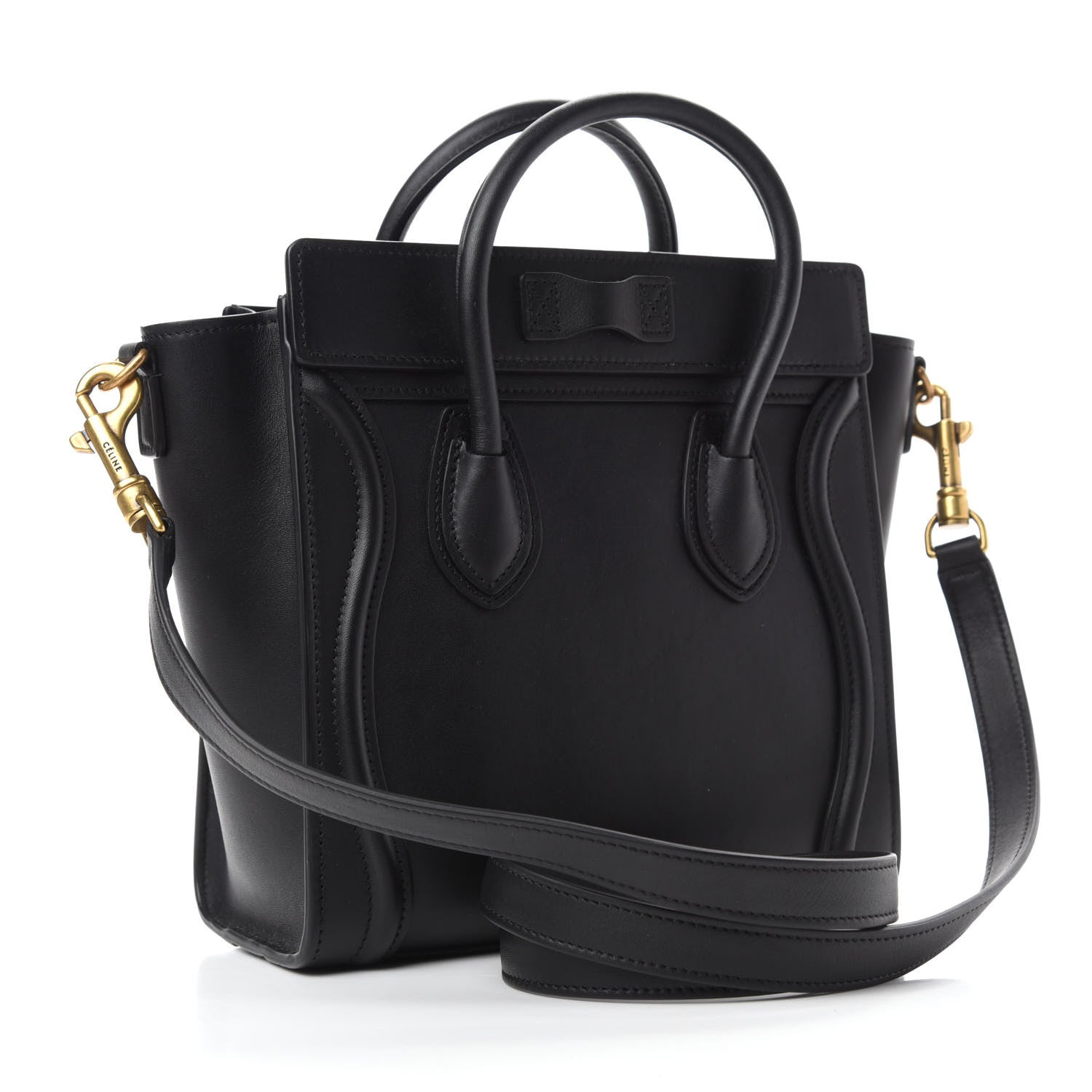 Celine Smooth Calfskin Nano Luggage Black 3 of 9
