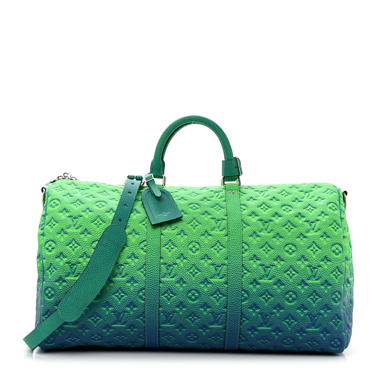 Taurillon Illusion Keepall Bandouliere 50 Bleu Vert