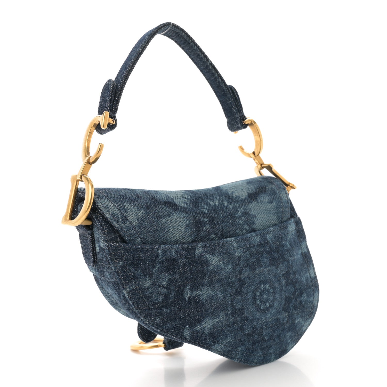 Christian Dior Denim Tie Dye Mini Saddle Bag Blue 3 of 10