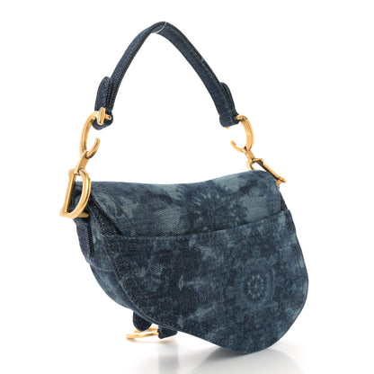 Christian Dior Denim Tie Dye Mini Saddle Bag Blue 3 of 10