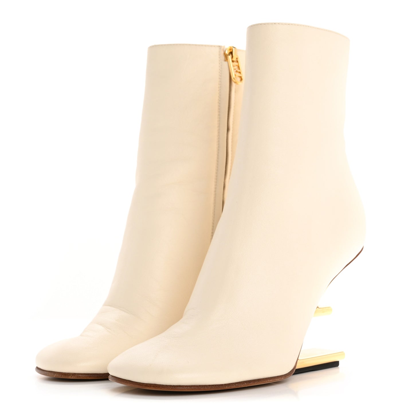 Nappa Fendi First 95mm Booties 36 White