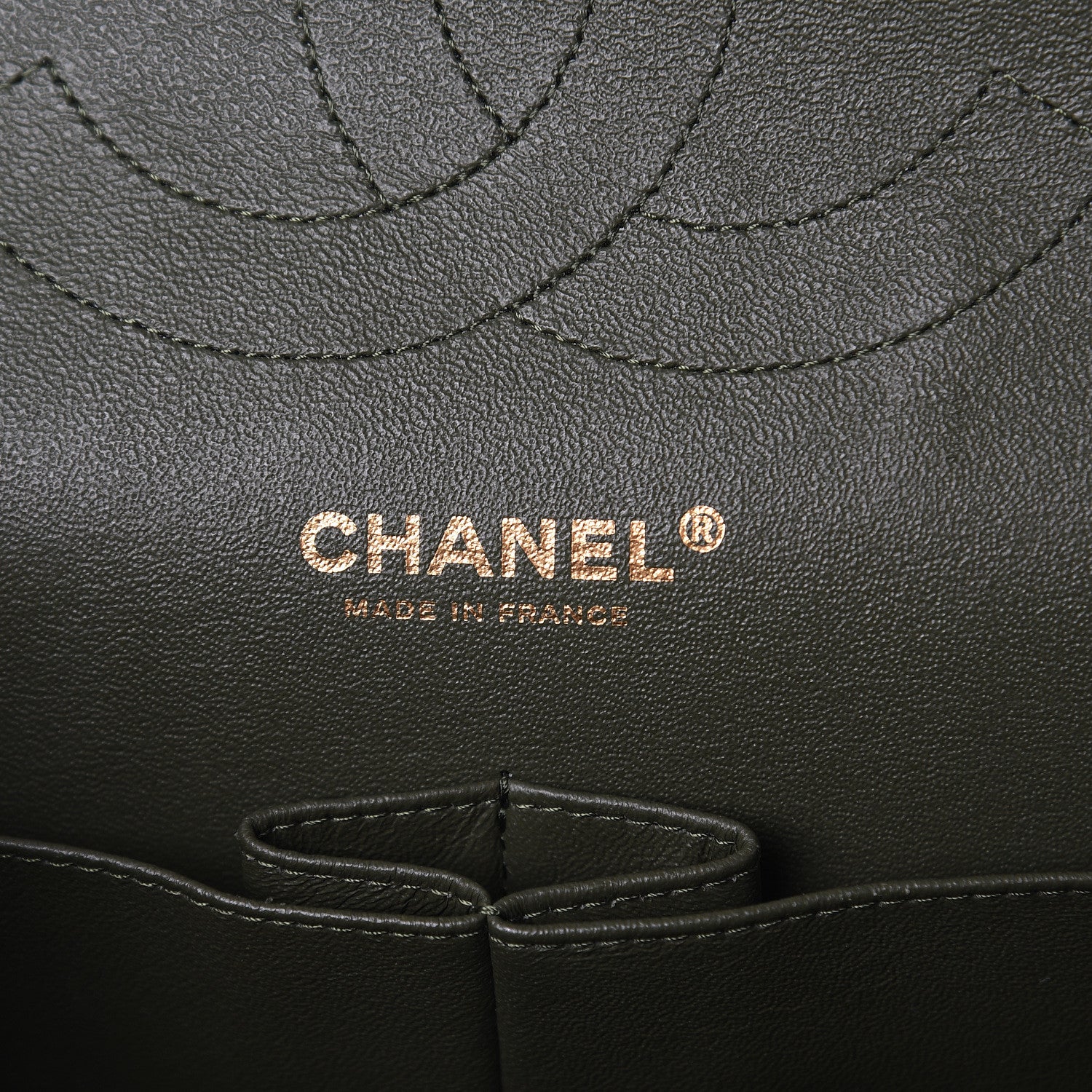 Chanel Lambskin Quilted Tri-Color Jumbo Double Flap Green Brown 5 of 8