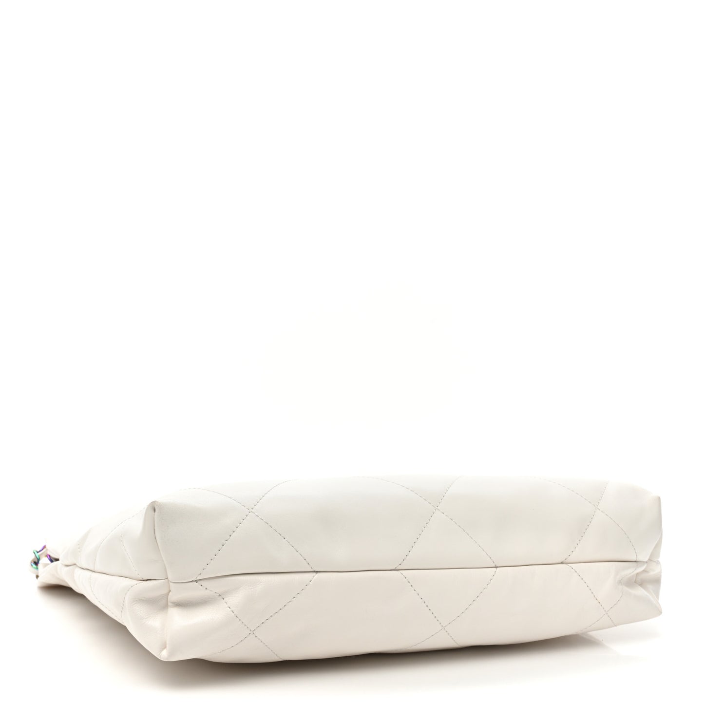 Shiny Calfskin Quilted Small Rainbow Chanel 22 White