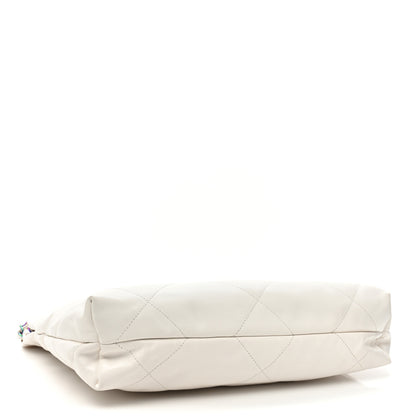 Chanel Shiny Calfskin Quilted Small Rainbow Chanel 22 White 5 of 15