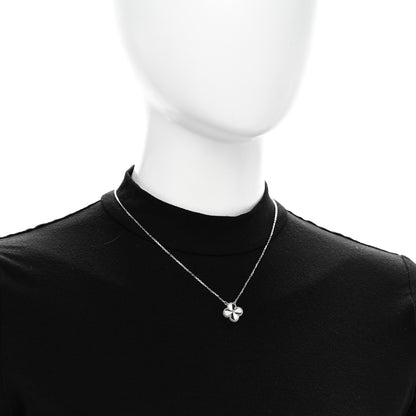 Van Cleef & Arpels 18K White Gold Guilloche Vintage Alhambra Pendant Necklace 2 of 6