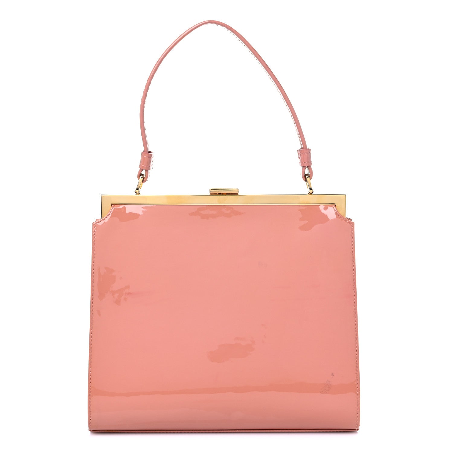Mansur Gavriel Patent Calfskin Elegant Top Handle Bag Blush 1 of 8