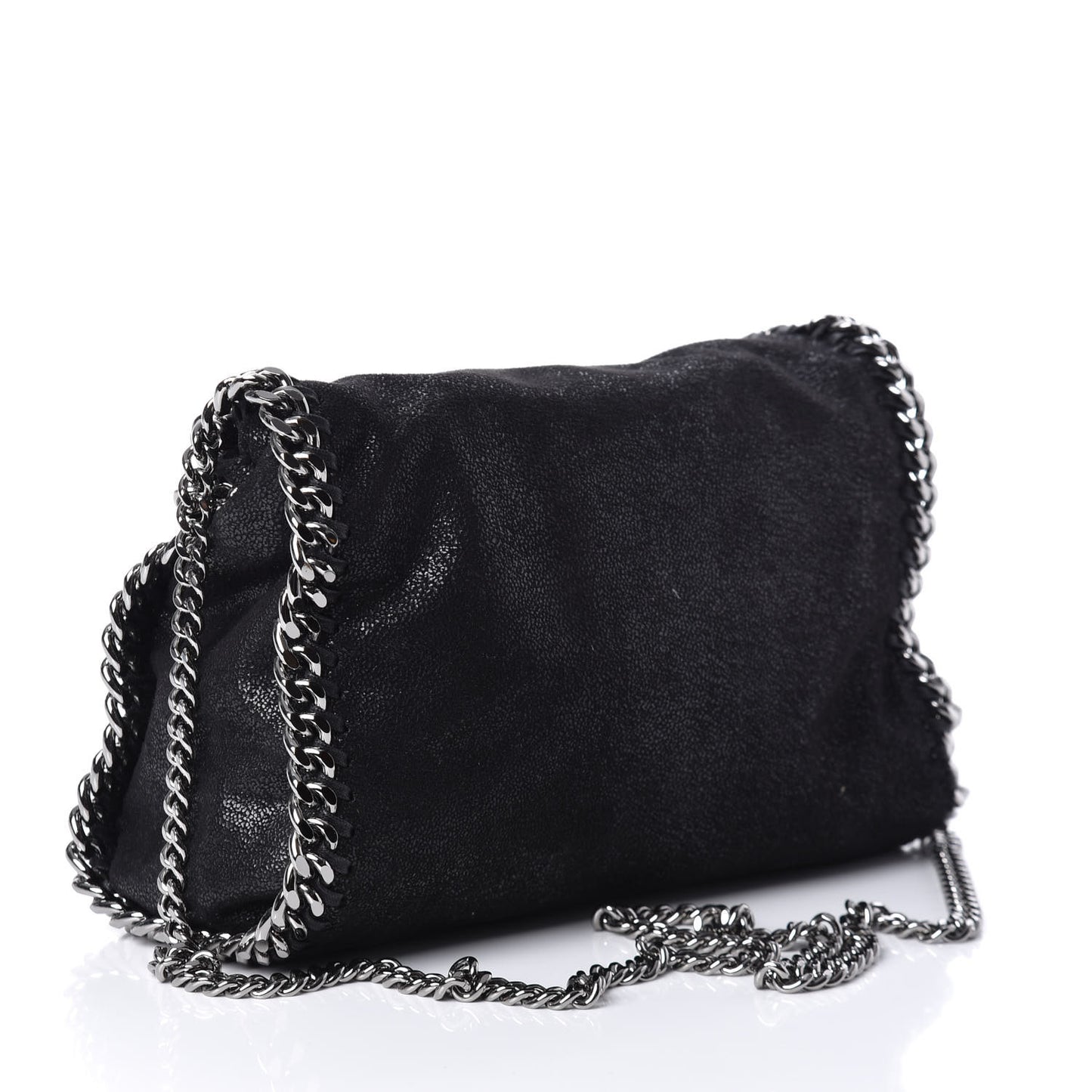 Shaggy Deer Mini Falabella Fold Over Tote Black