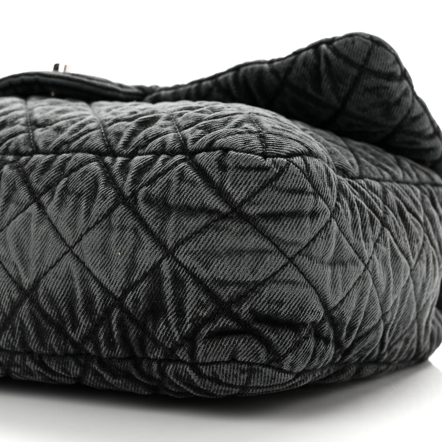 Chanel Denim Quilted Denimpression Flap Grey Black 10 of 10