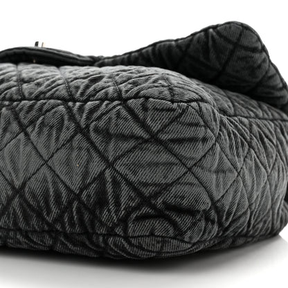 Chanel Denim Quilted Denimpression Flap Grey Black 10 of 10