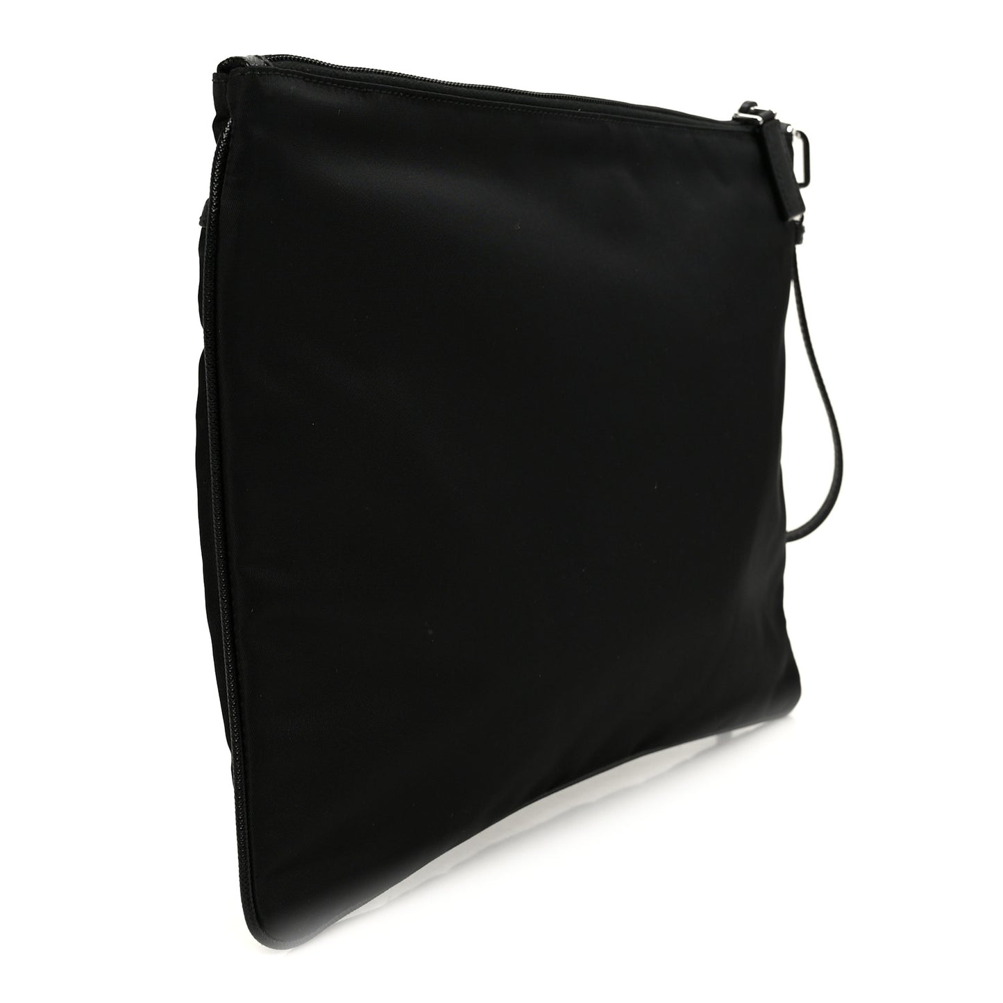 Tessuto Nylon Saffiano Flat Pouch Black