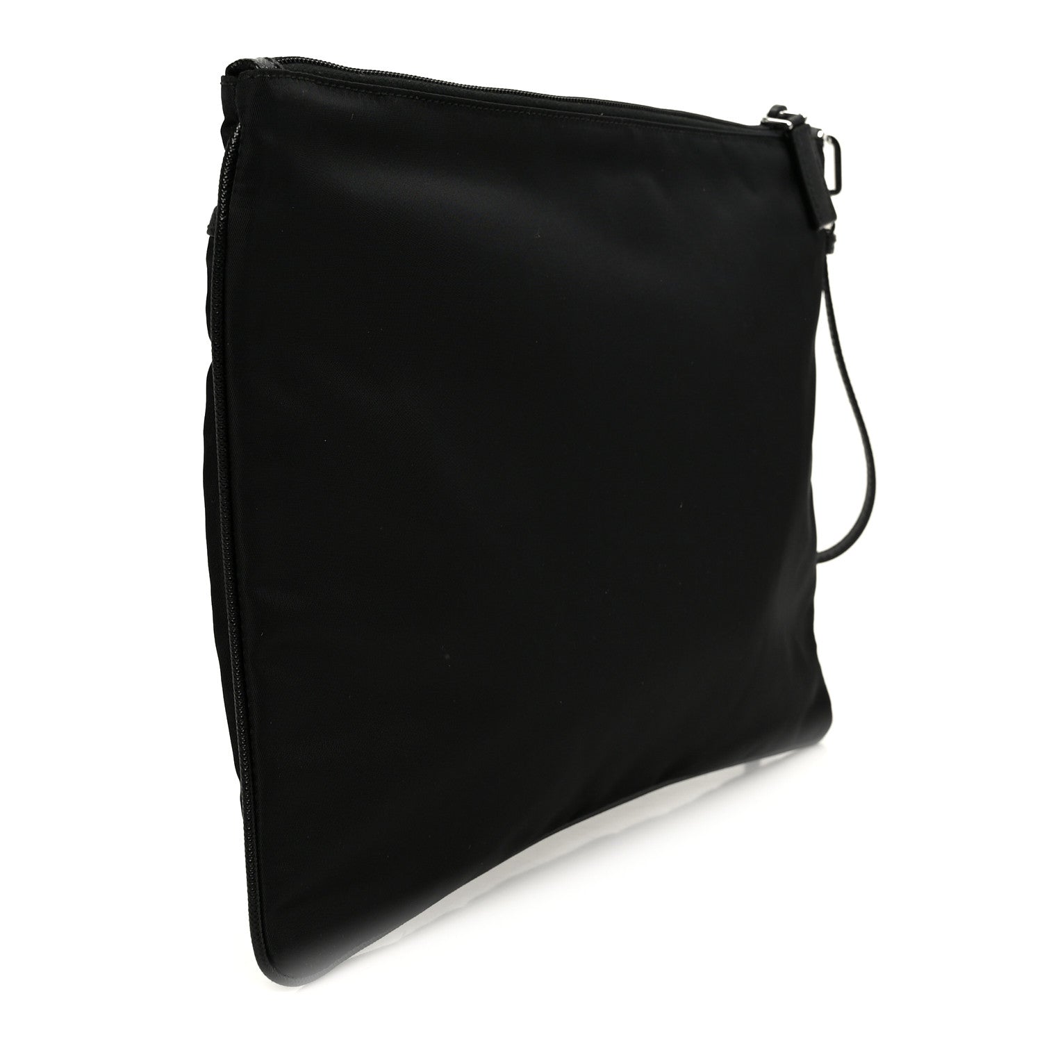 Prada Tessuto Nylon Saffiano Flat Pouch Black 3 of 8