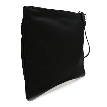 Prada Tessuto Nylon Saffiano Flat Pouch Black 3 of 8