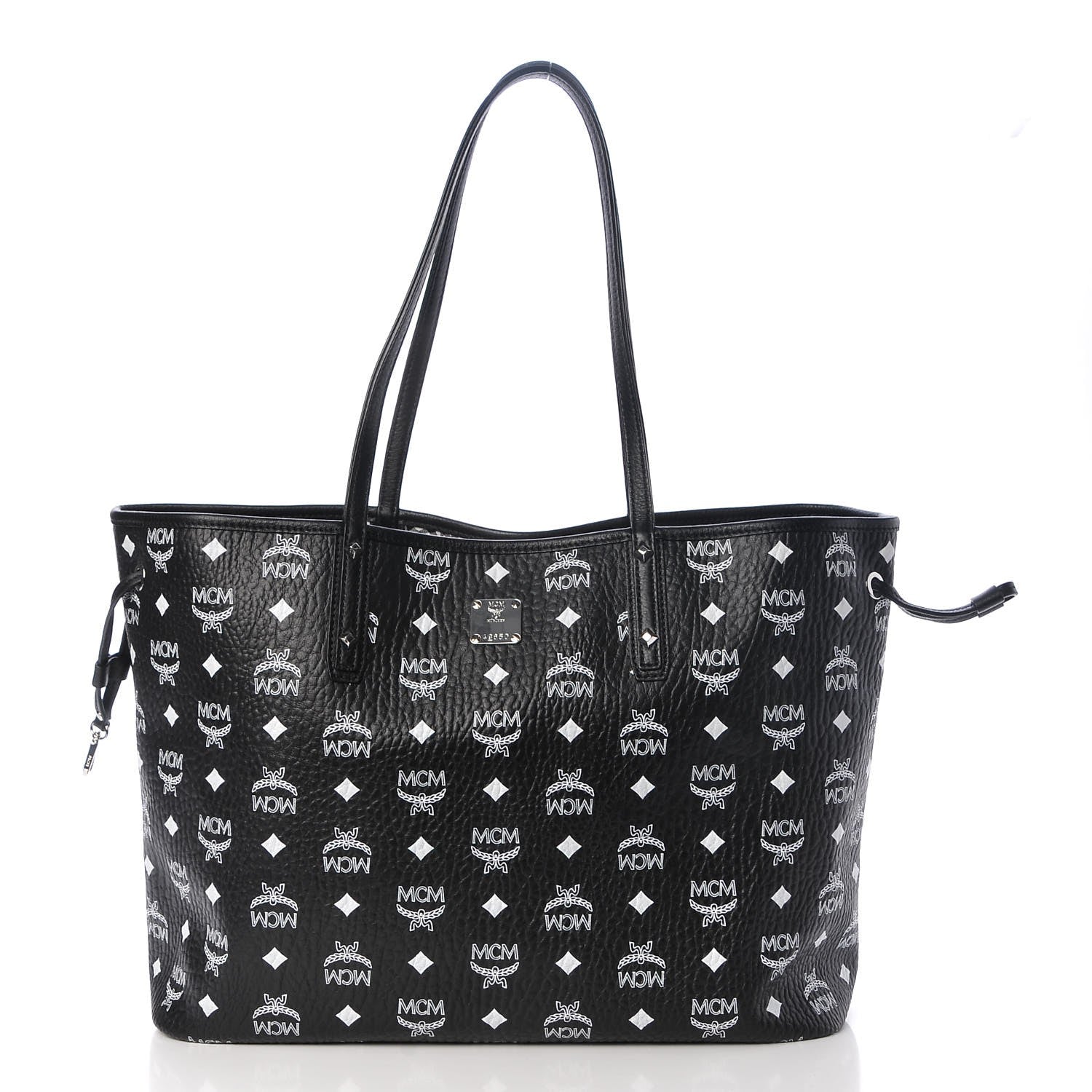 MCM Visetos Medium Reversible Shopper Tote Black 6 of 27