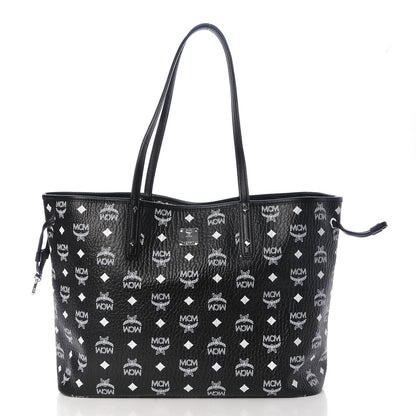 MCM Visetos Medium Reversible Shopper Tote Black 6 of 27