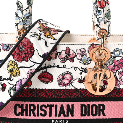 Christian Dior Canvas Florilegio Embroidered Medium Lady D-Lite White Multicolor 8 of 10