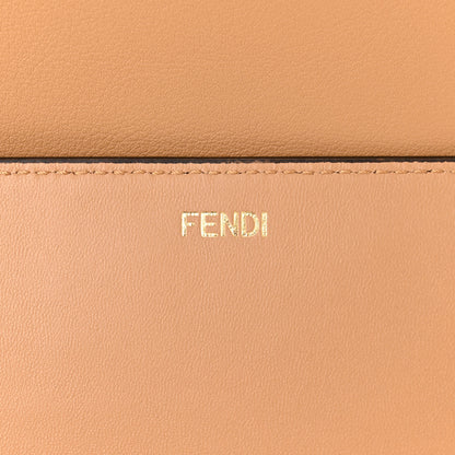 Fendi Vitello Seta Nappa FF Striped Embossed Medium Peekaboo I SEE U Satchel Miele Scuro Multicolor 7 of 11