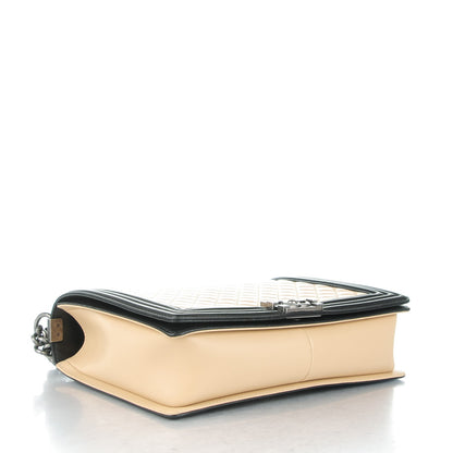 Chanel Lambskin Quilted Large Boy Flap Beige Black 4 of 8