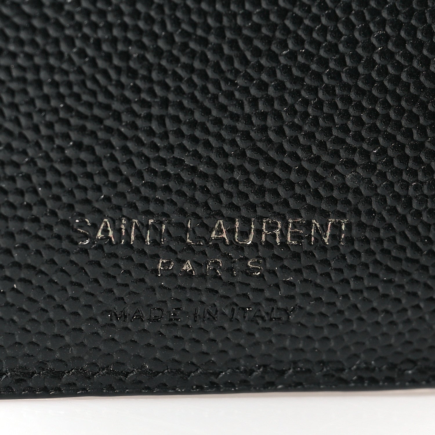 Saint Laurent Grain De Poudre Matelasse Chevron Monogram Zipped Two-Part Wallet Black 6 of 6