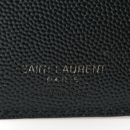 Saint Laurent Grain De Poudre Matelasse Chevron Monogram Zipped Two-Part Wallet Black 6 of 6
