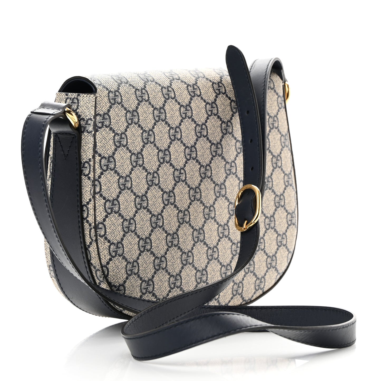 GG Supreme Monogram Small Messenger Shoulder Bag Beige Blue Navy
