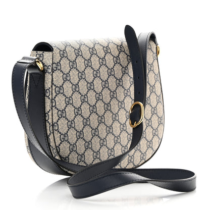 Gucci GG Supreme Monogram Small Messenger Shoulder Bag Beige Blue Navy 3 of 16