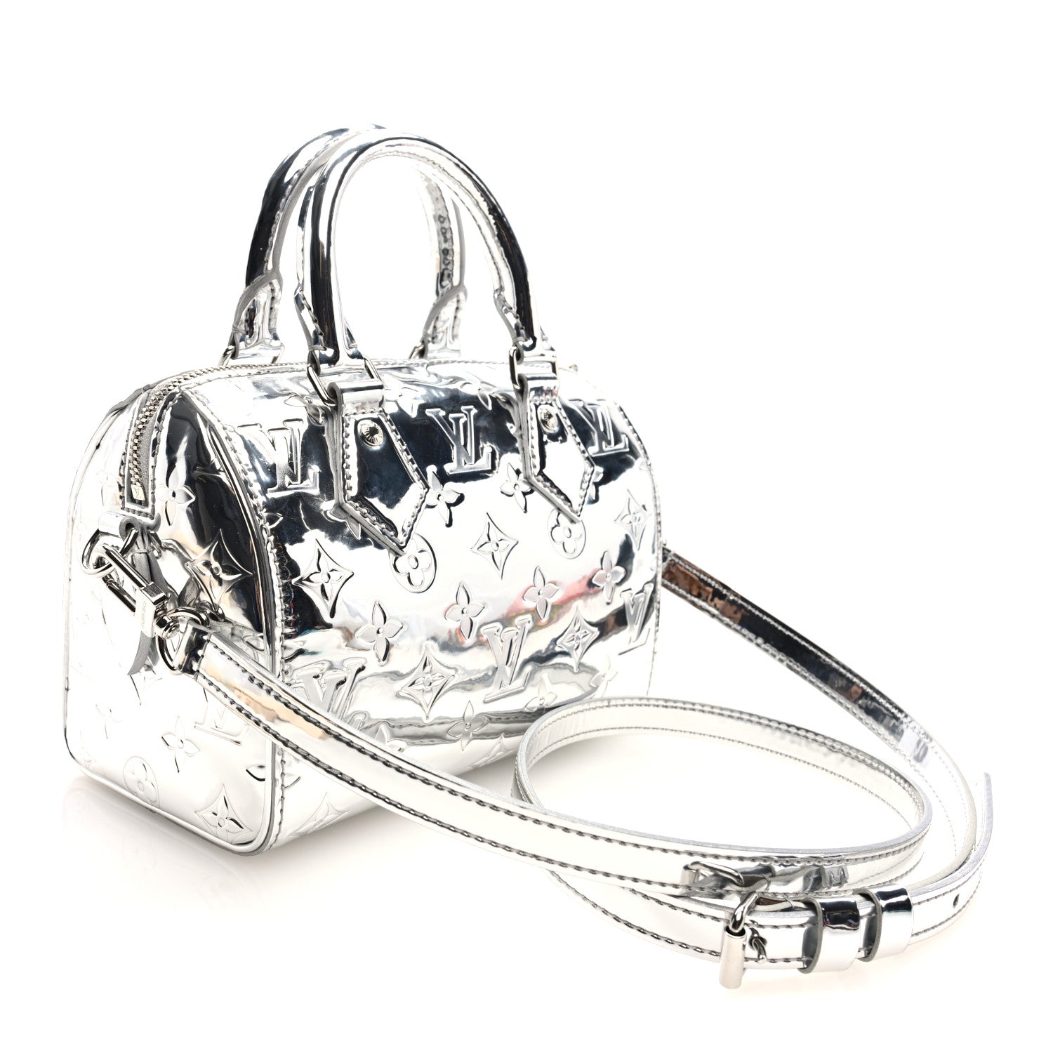 Louis Vuitton Monogram Miroir Speedy Bandouliere 20 Silver 3 of 9