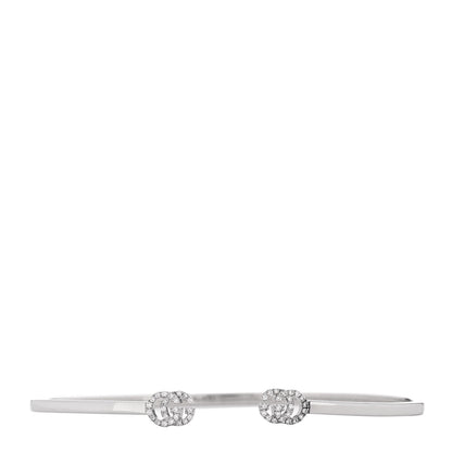 Gucci 18K White Gold Diamond GG Running Cuff Bracelet 1 of 4