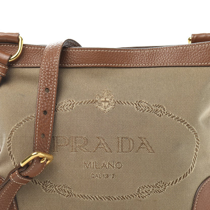 Prada Jacquard Logo Flat Messenger Bag Corda Brandy 10 of 10
