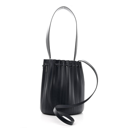 Mansur Gavriel Vegetable Tanned Calfskin Pleated Bucket Bag Blu 4 of 10